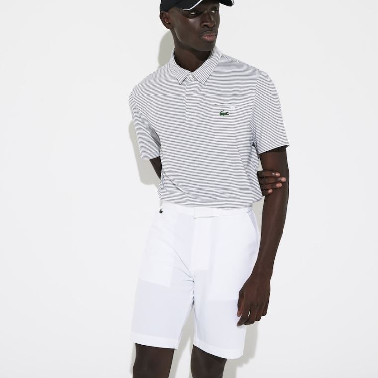 Lacoste SPORT Prodyšný Stretch Golfové Bermudas Bílé | YkAxZZaf