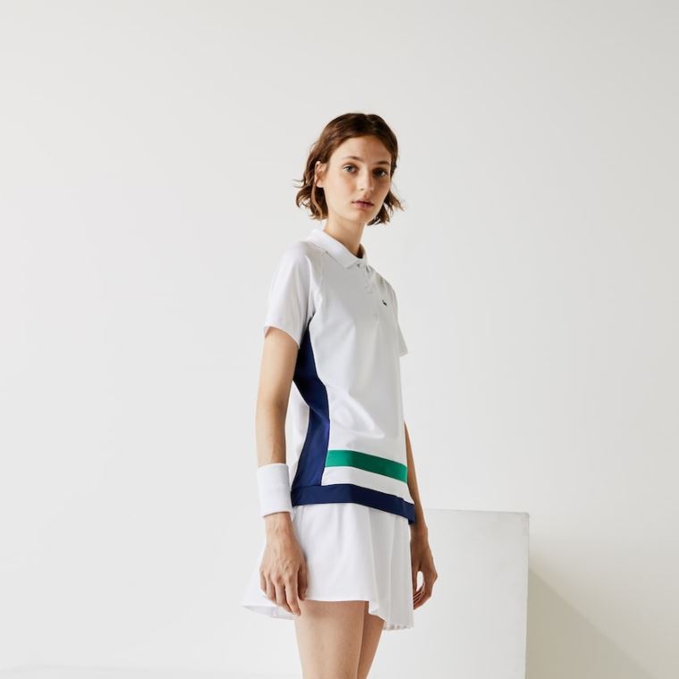 Lacoste SPORT Prodyšný Stretch Tenisové Polo Shirt Bílé Blankyt Zelene Černé | khpedLwK