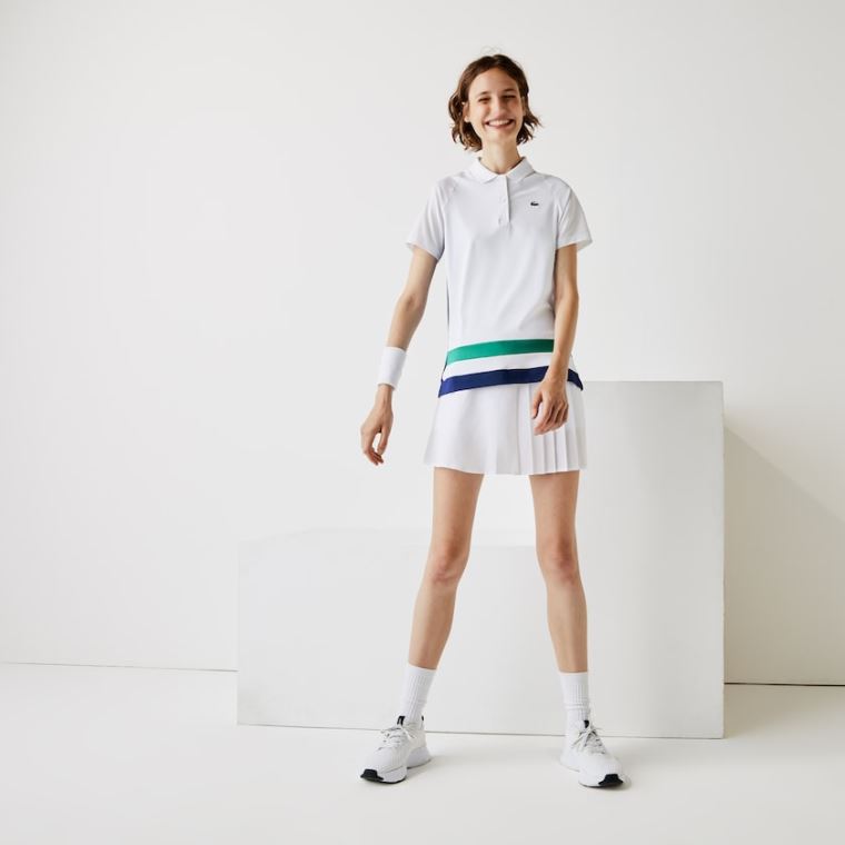 Lacoste SPORT Prodyšný Stretch Tenisové Polo Shirt Bílé Blankyt Zelene Černé | khpedLwK