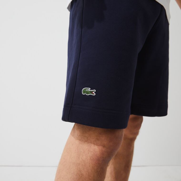 Lacoste SPORT Roland Garros Bavlněné Fleece Shorts Tmavě Blankyt Blankyt Zelene Bílé | 7YY7K8z2