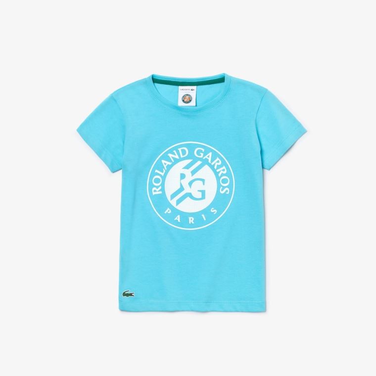 Lacoste SPORT Roland Garros Logo T-Shirt Tyrkysové Bílé Zelene | 6M9ddTvL