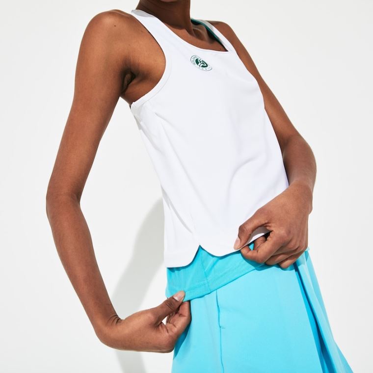 Lacoste SPORT Roland Garros Performance Tank Top Bílé Tyrkysové Zelene | ESZGOnBM