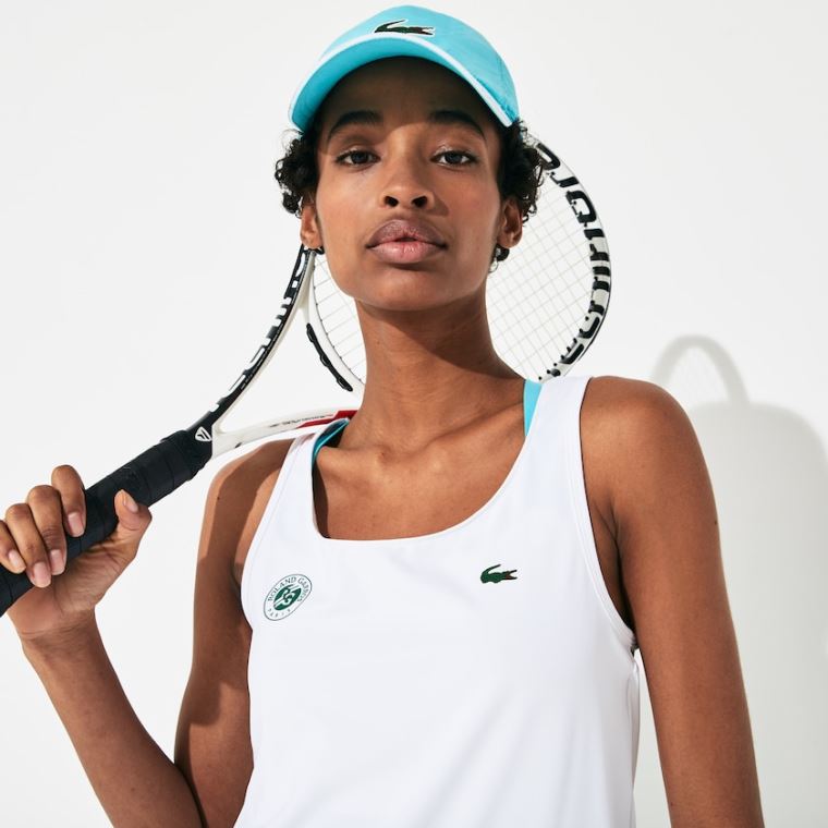 Lacoste SPORT Roland Garros Performance Tank Top Bílé Tyrkysové Zelene | ESZGOnBM