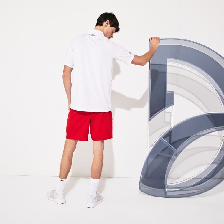 Lacoste SPORT Roland Garros x Novak Djokovic Polo Shirt Bílé Červené | 9wpAxNEZ