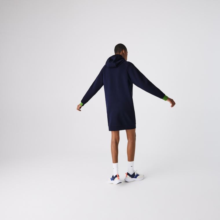 Lacoste SPORT S Kapucí Bavlněné Blend Sweatshirt Šaty Tmavě Blankyt Blankyt Zelene Černé | uztkww5k