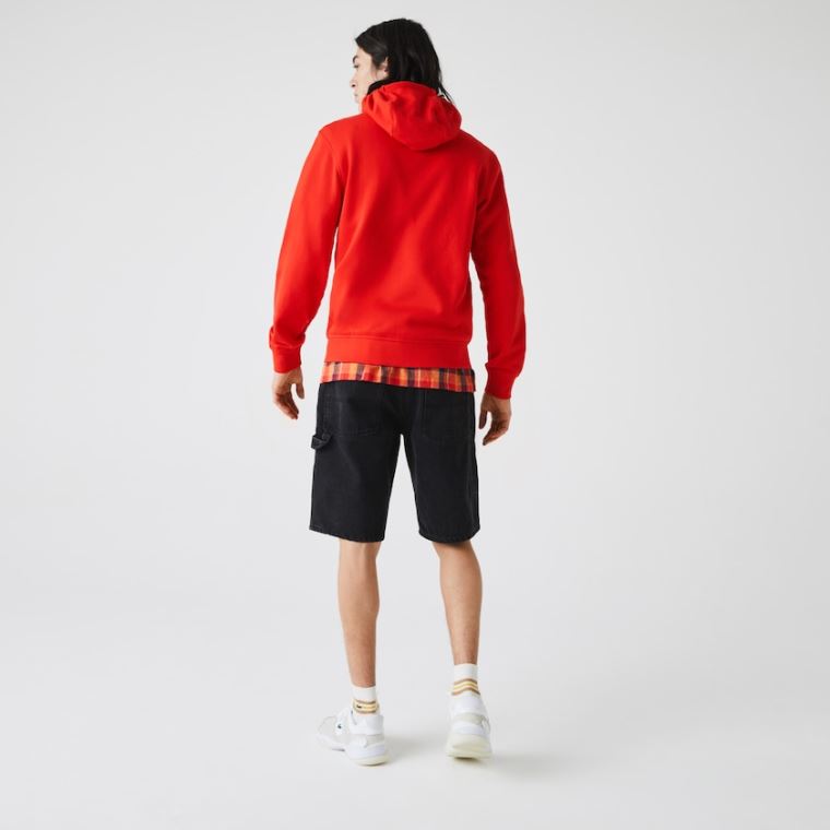 Lacoste SPORT S Kapucí Lehké Bi-material Sweatshirt Červené | yaT7AoF2