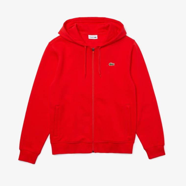 Lacoste SPORT S Kapucí Lehké Bi-material Sweatshirt Červené | yaT7AoF2