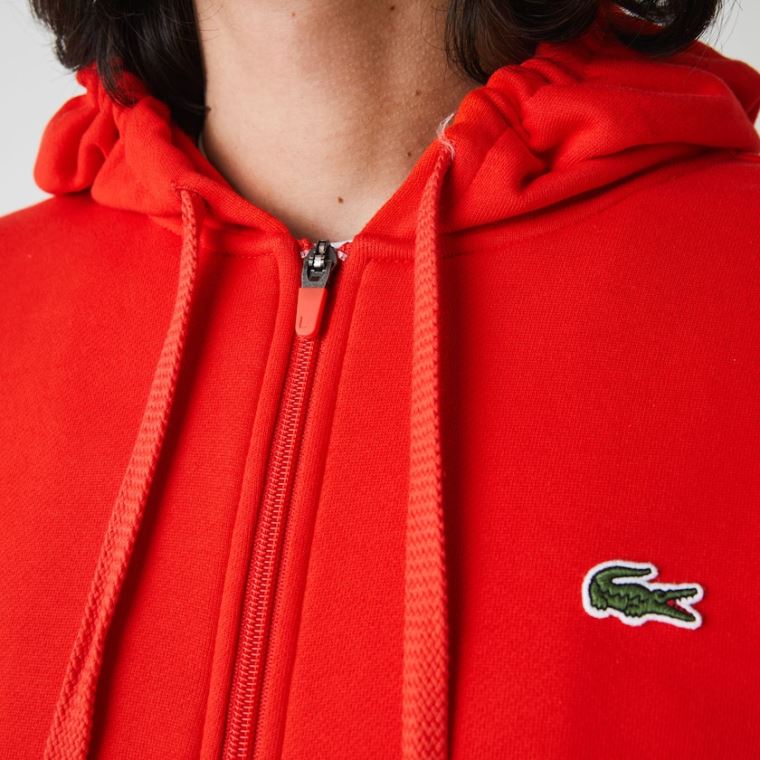 Lacoste SPORT S Kapucí Lehké Bi-material Sweatshirt Červené | yaT7AoF2