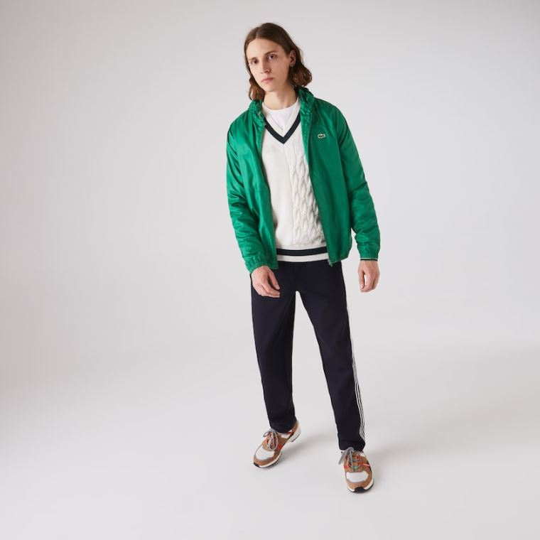 Lacoste SPORT S Kapucí Vody-Resistant Jacket Zelene | 1BcC6Ywf