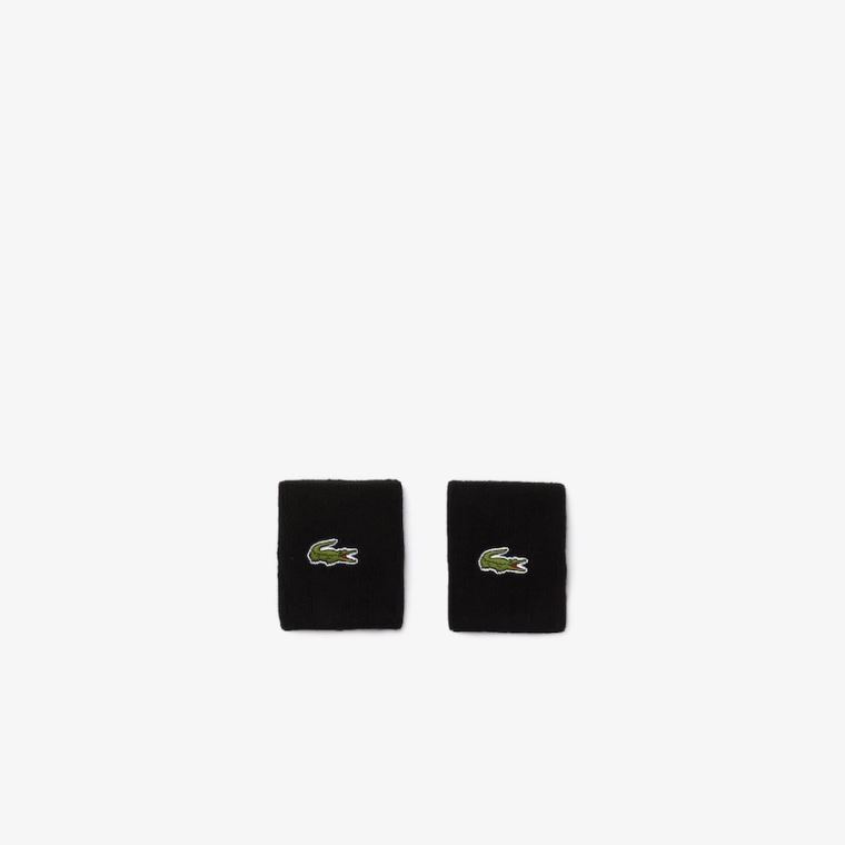 Lacoste SPORT Stretch Bavlněné Jersey Wristband Černé | gE3CSfTy