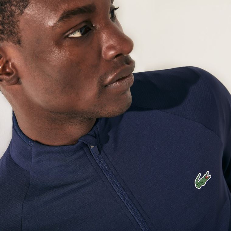 Lacoste SPORT Stretch Ergonomic Zippered Golfové Jacket Tmavě Blankyt Blankyt | HkFMQ9hp