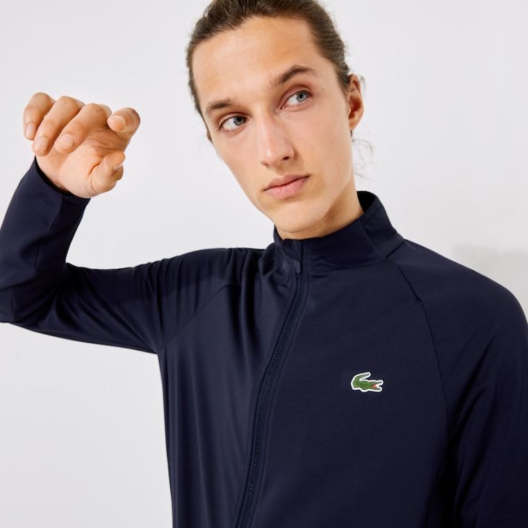 Lacoste SPORT Stretch Ergonomic Zippered Golfové Jacket Tmavě Blankyt Blankyt | HkFMQ9hp