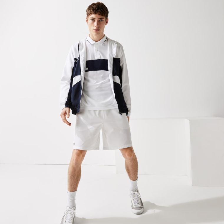 Lacoste SPORT Tenisové Stretch Shorts Bílé | YZw8QYiT