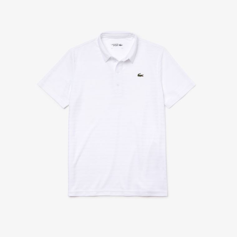 Lacoste SPORT Textured Prodyšný Golfové Polo Shirt Bílé | 97HFBO0S