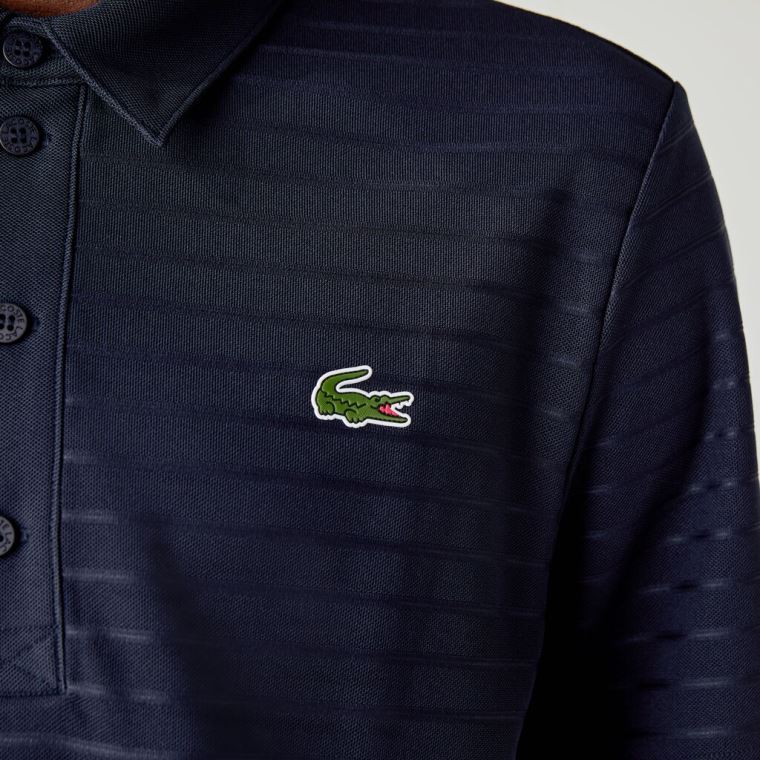 Lacoste SPORT Textured Prodyšný Golfové Polo Shirt Tmavě Blankyt Blankyt | LN7lT5vA