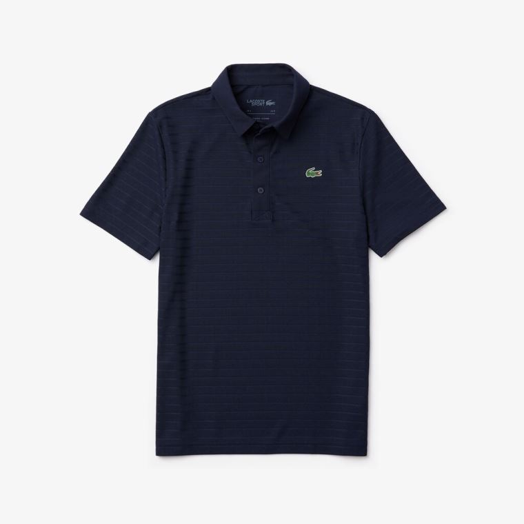 Lacoste SPORT Textured Prodyšný Golfové Polo Shirt Tmavě Blankyt Blankyt | LN7lT5vA