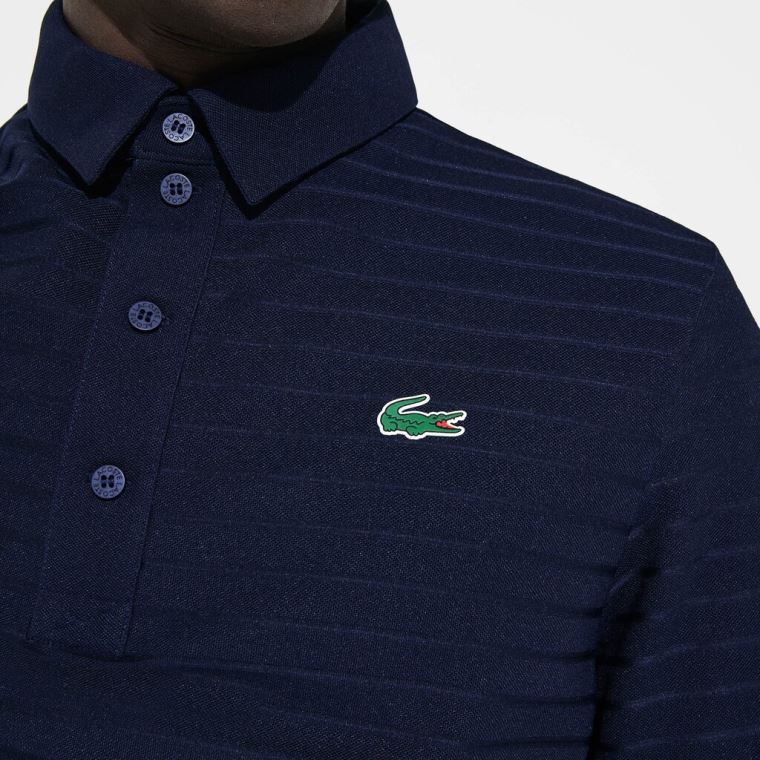 Lacoste SPORT Textured Prodyšný Golfové Polo Shirt Tmavě Blankyt Blankyt | LN7lT5vA