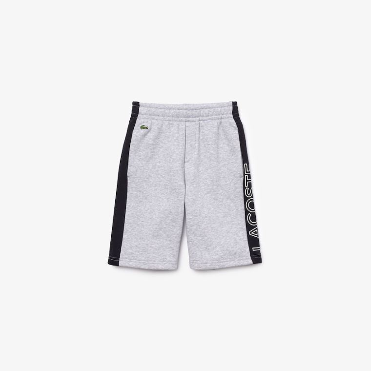 Lacoste SPORT Two-Tone Fleece Shorts Šedé Tmavě Blankyt Blankyt Bílé | ApTqYNjU