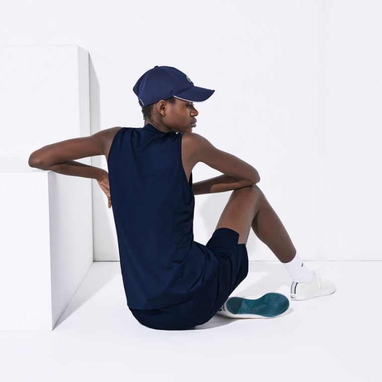 Lacoste SPORT Ultra Dry Geometric Print Performance Polo Tmavě Blankyt Blankyt Tyrkysové Blankyt Bílé | nZfzwETH