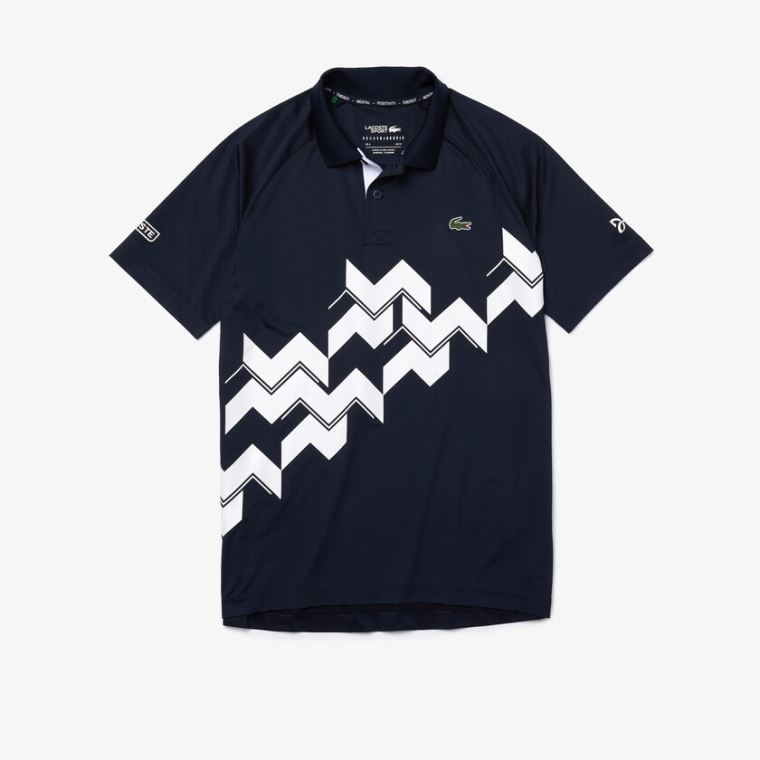 Lacoste SPORT x Novak Djokovic Prodyšný Jersey Polo Shirt Tmavě Blankyt Blankyt Bílé | GJoCPuYK