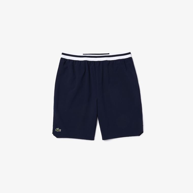 Lacoste SPORT x Novak Djokovic Stretch Taffeta Shorts Tmavě Blankyt Blankyt Bílé | MfM3PmIX