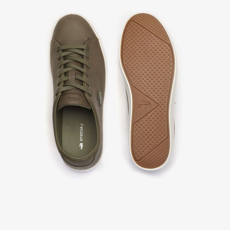 Lacoste Showcourt 2.0 Læder Sneakers Tmavě Hnědožlutý Bílé | tnstj5Qc