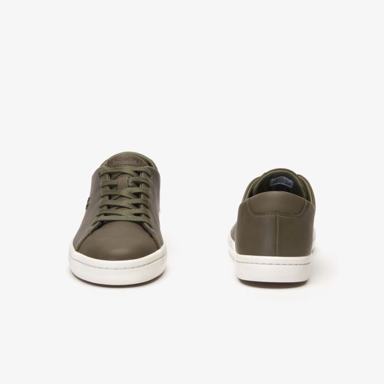 Lacoste Showcourt 2.0 Læder Sneakers Tmavě Hnědožlutý Bílé | tnstj5Qc