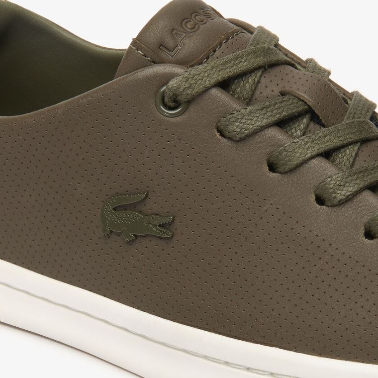 Lacoste Showcourt 2.0 Læder Sneakers Tmavě Hnědožlutý Bílé | tnstj5Qc