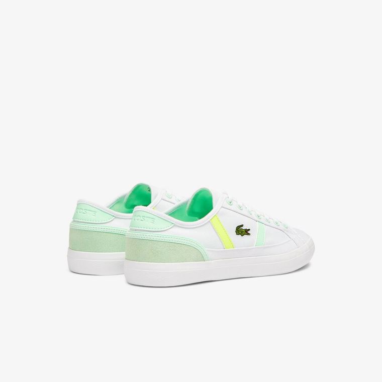 Lacoste Sideline Platene Sneakers Bílé Světle Zelene | XCVT2Byt