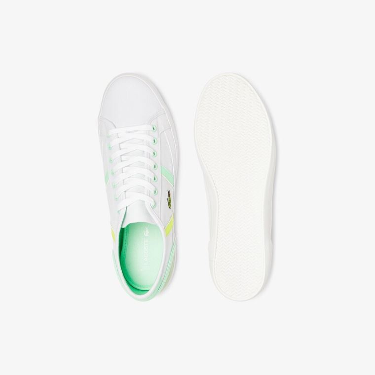 Lacoste Sideline Platene Sneakers Bílé Světle Zelene | XCVT2Byt