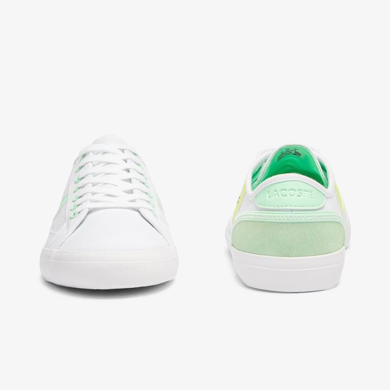 Lacoste Sideline Platene Sneakers Bílé Světle Zelene | XCVT2Byt