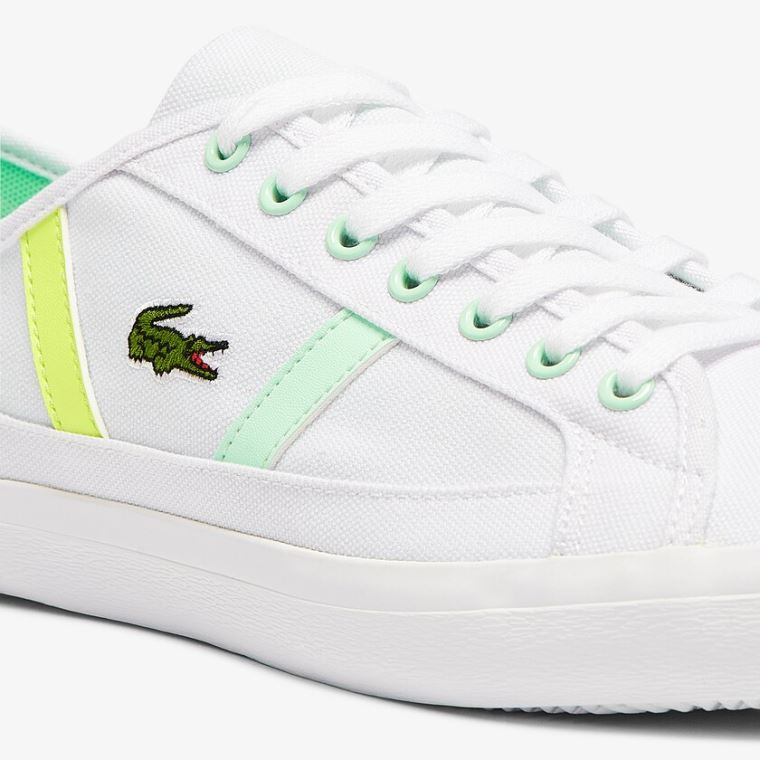 Lacoste Sideline Platene Sneakers Bílé Světle Zelene | XCVT2Byt