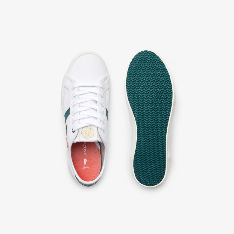 Lacoste Sideline Roland Garros Sneakers Bílé Zelene | Vuyv3Zcm