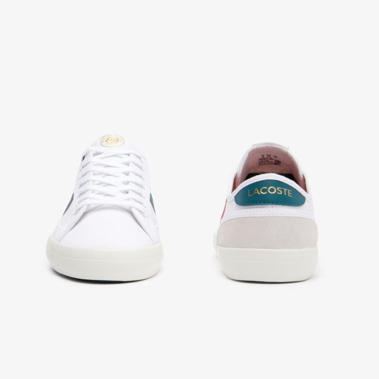 Lacoste Sideline Roland Garros Sneakers Bílé Zelene | xcWXgci0