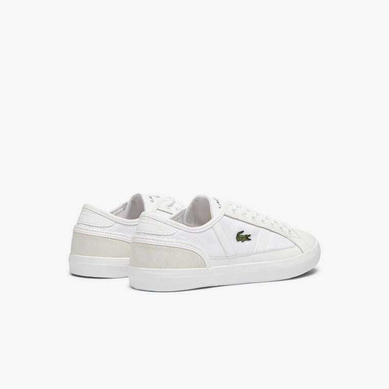 Lacoste Sideline Textilní and Læder Sneakers Bílé | ZE3Z3hbo