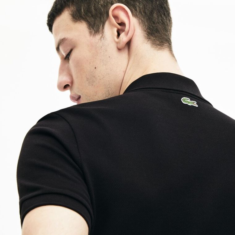 Lacoste Signature Bavlněné Polo Černé | nmAi3QmR