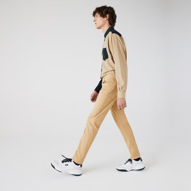 Lacoste Slim Fit 5-Pocket Stretch Bavlněné Pants Béžový | iYA0fJVV