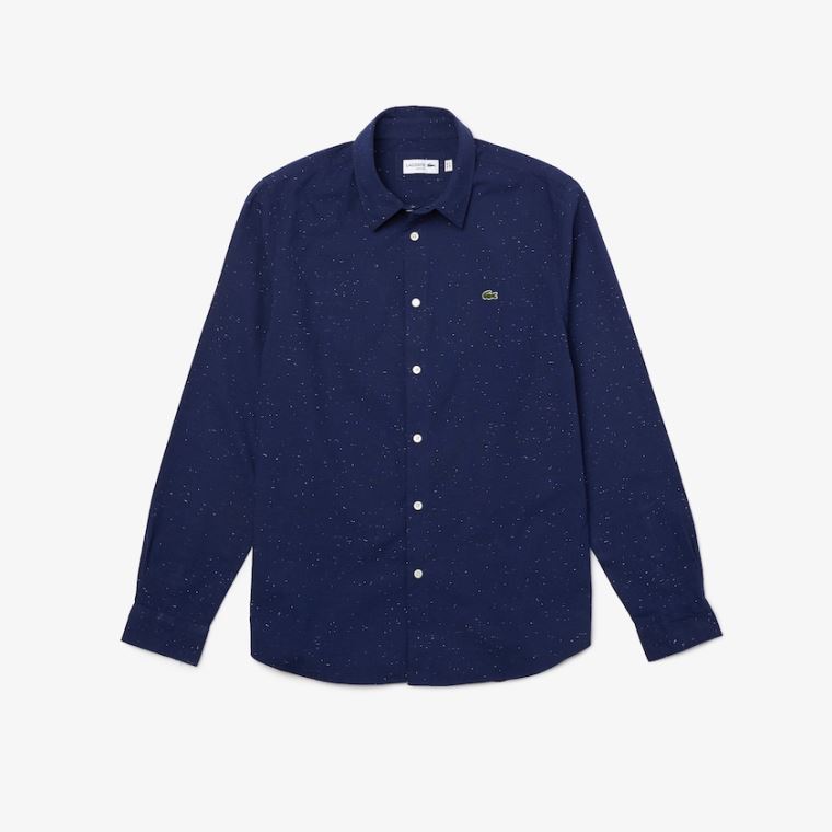 Lacoste Slim Fit Bavlněné Chambray Shirt Blankyt Bílé | 9Go6CIgX