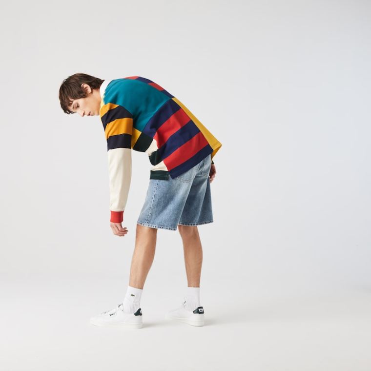 Lacoste Slim Fit Bavlněné Denim Bermuda Shorts Blankyt | JCXfw5al