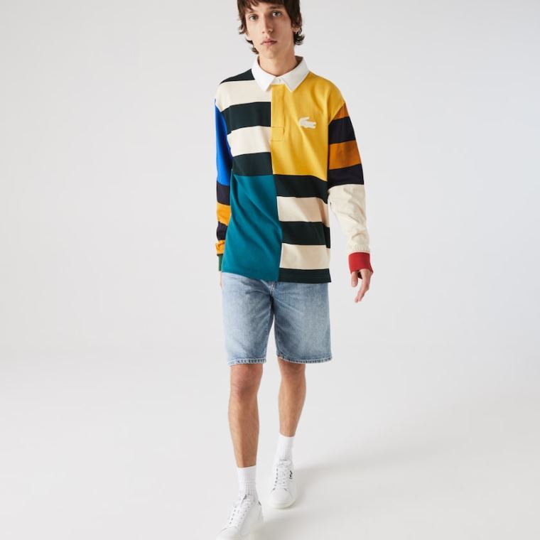 Lacoste Slim Fit Bavlněné Denim Bermuda Shorts Blankyt | JCXfw5al