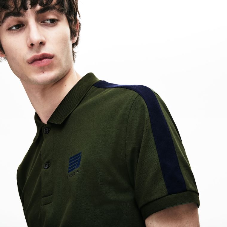 Lacoste Slim Fit Bavlněné Mini Piqué Polo Hnědožlutý Zelene Tmavě Blankyt Blankyt | qoNjp2Cx