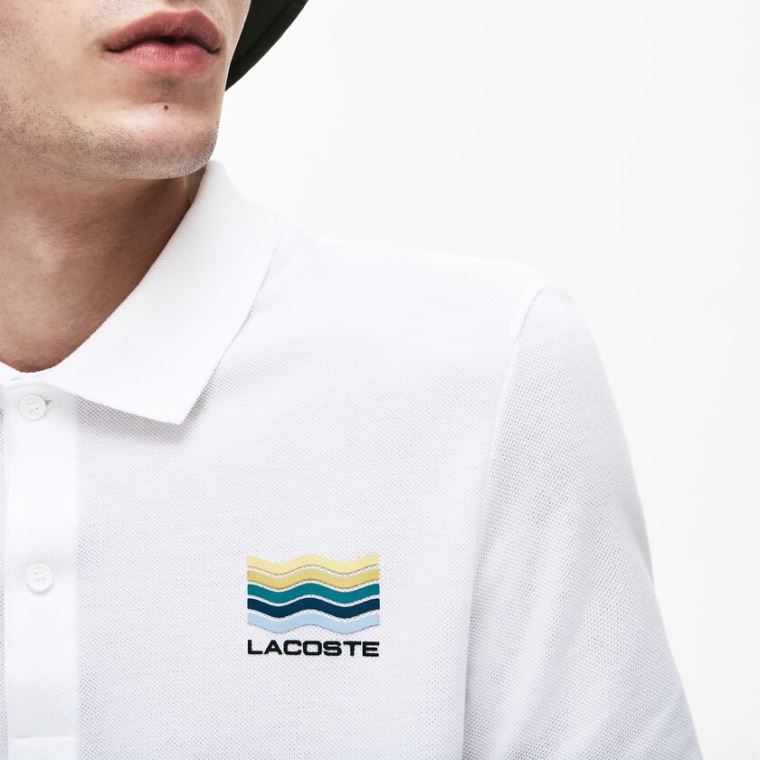 Lacoste Slim Fit Bavlněné Petit Piqué Polo Bílé | rjhVB0Q7