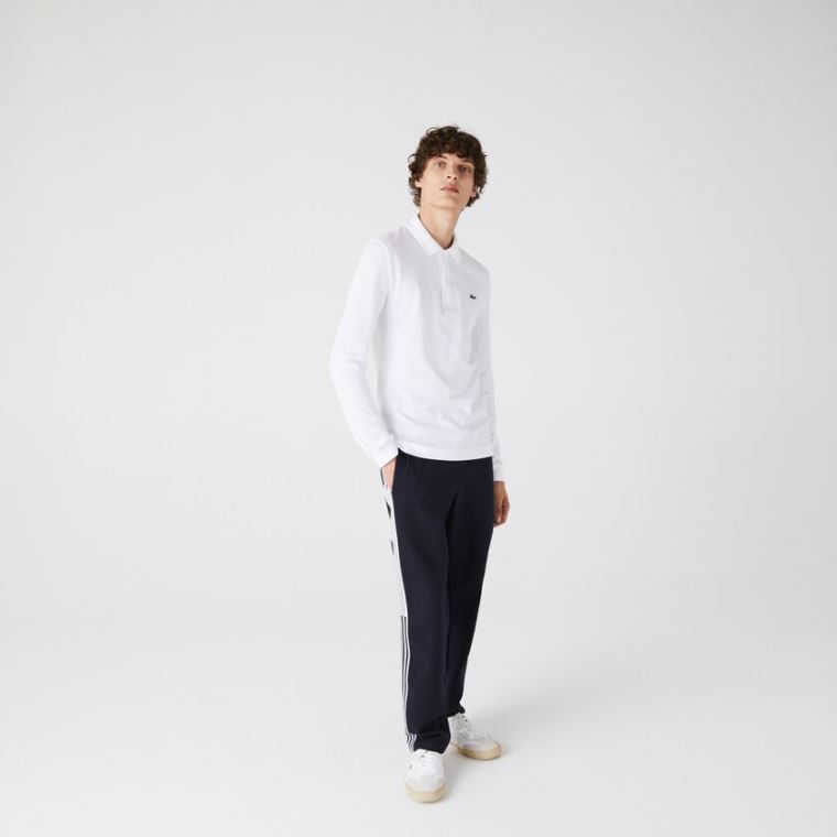 Lacoste Slim Fit Petit Piqué Polo Bílé | TVyQvHtP