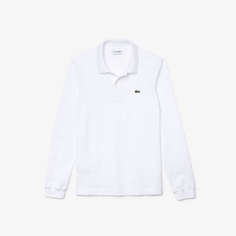 Lacoste Slim Fit Petit Piqué Polo Bílé | TVyQvHtP