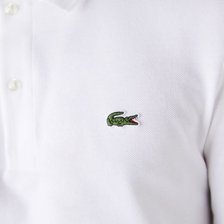 Lacoste Slim Fit Petit Piqué Polo Bílé | TVyQvHtP