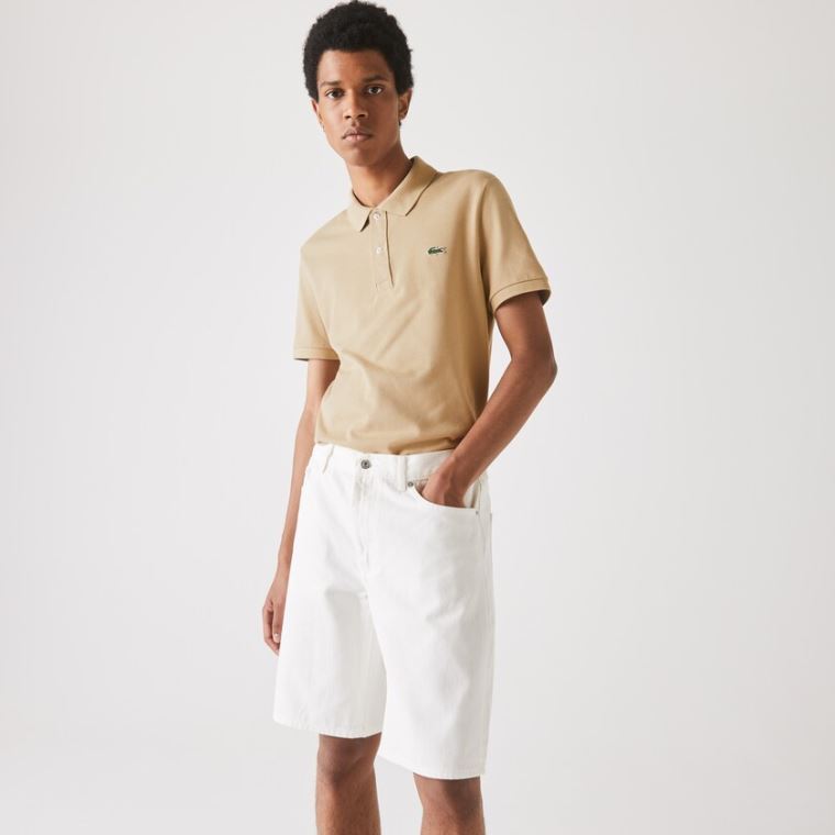 Lacoste Slim Fit Polo in Petit Piqué Béžový | kpHNy9Ya