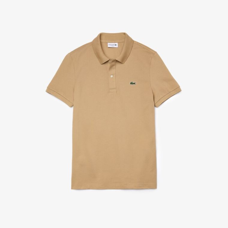 Lacoste Slim Fit Polo in Petit Piqué Béžový | kpHNy9Ya