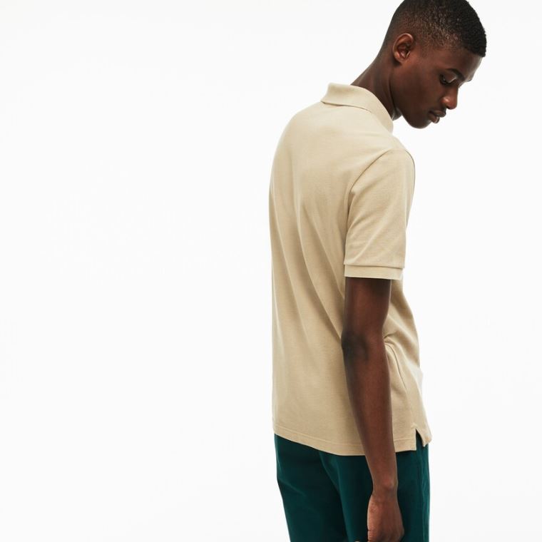 Lacoste Slim Fit Polo in Petit Piqué Béžový | kpHNy9Ya