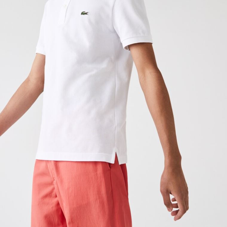 Lacoste Slim Fit Polo in Petit Piqué Bílé | z7cPFgVH