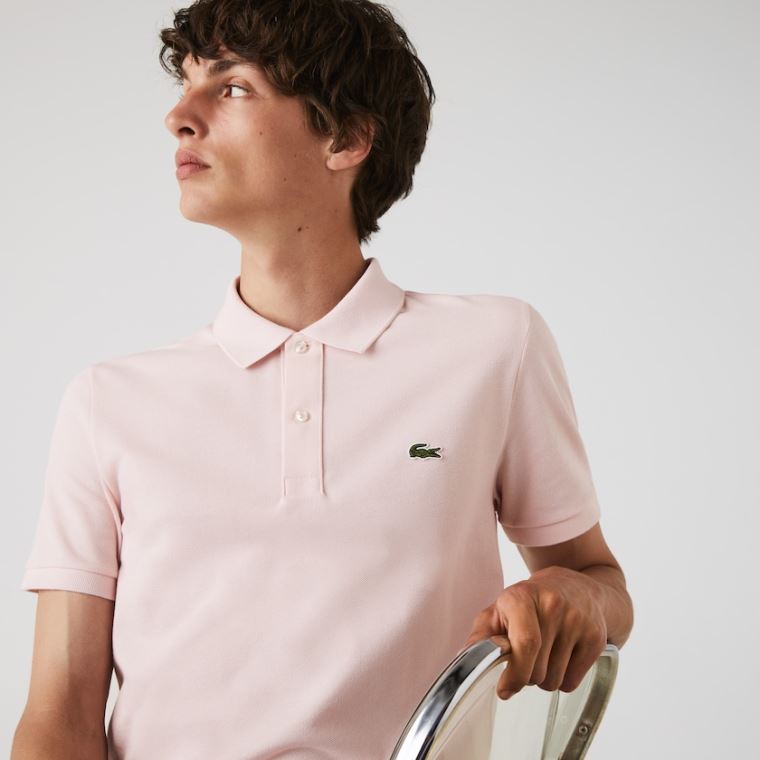 Lacoste Slim Fit Polo in Petit Piqué Světle Růžové | 0nLfdAOl